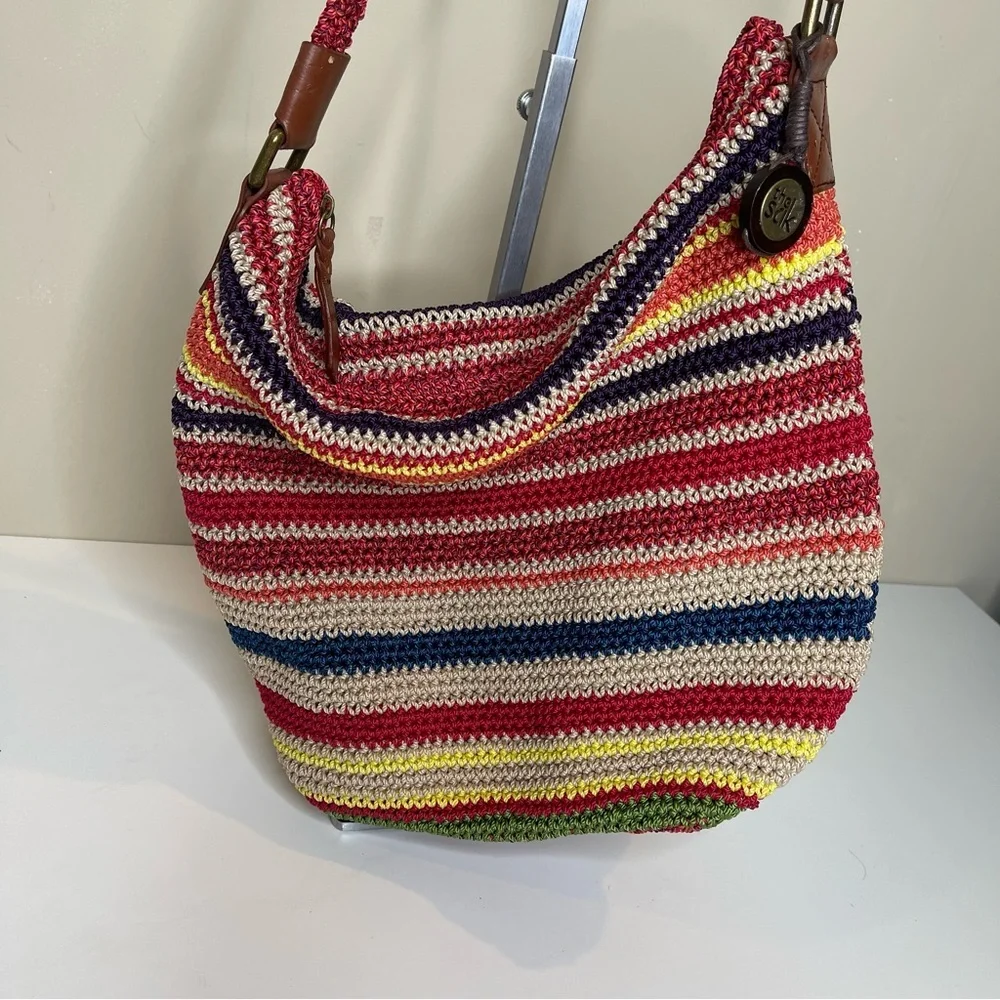 The Sak Color Striped Crochet Shoulder Bag - Picture 2 of 9
